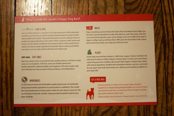 Happy Dog Box Info Card