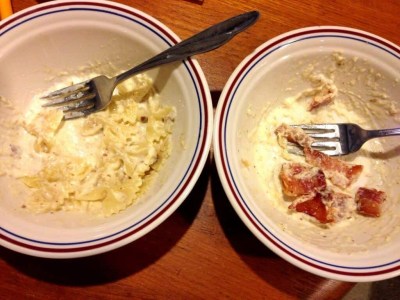 Dinner 3: Alfredo with Bacon!