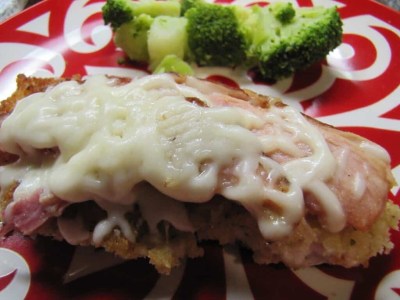 Dinner 2: Panko-crusted chicken with ham & mozzarella