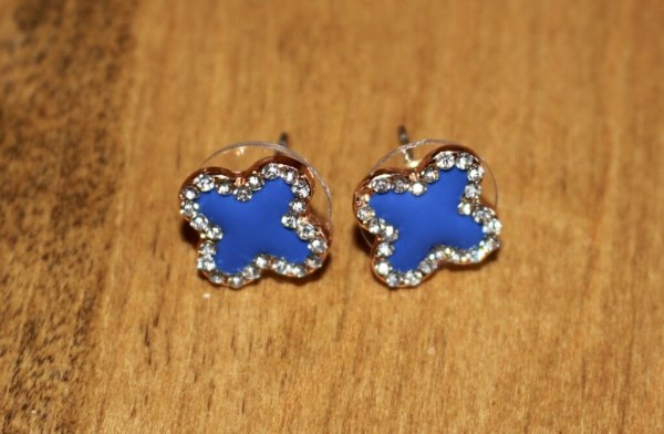 Urban Gem Blue Clover Earrings