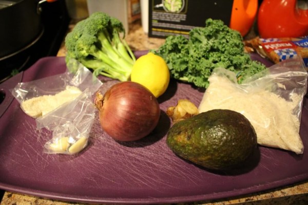 Broccoli and Kale Stir Fry with Rice and Ginger-Avocado Sauce - Ingredients