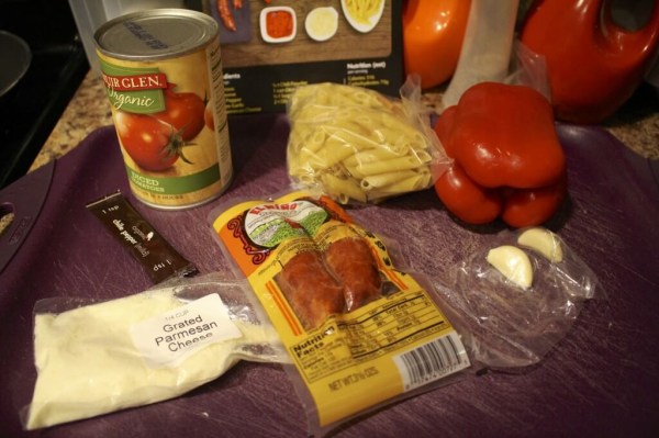 Spiced Tomato Penne with Chorizo and Garlic - Ingredients