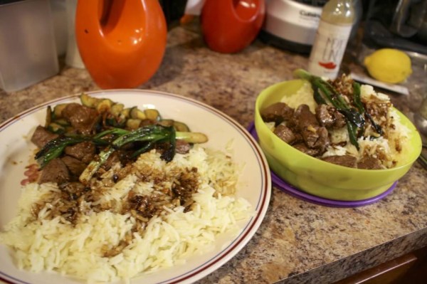 Ginger Sesame Steak with Zucchini and Basmati Rice Meal