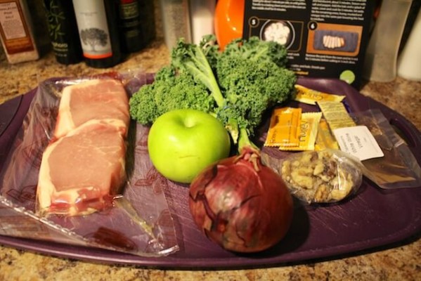Roasted Pork Chops with Sauteed Apples and Kale - Ingredients