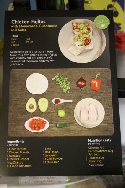 Chicken Fajitas with Homemade Guacamole and Salsa - Recipe Card