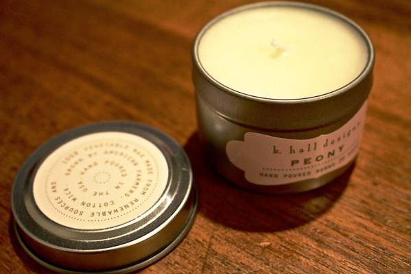 k. hall Designs Peony Candle Tin