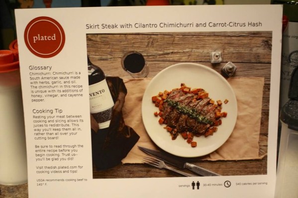 Skirt Steak with Cilantro Chimichurri and Carrot-Citrus Hash - Recipe Card
