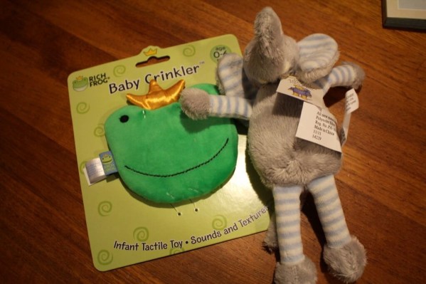 Rich Frog Crinkler & North American Bear Baby Long Legs Squeaker