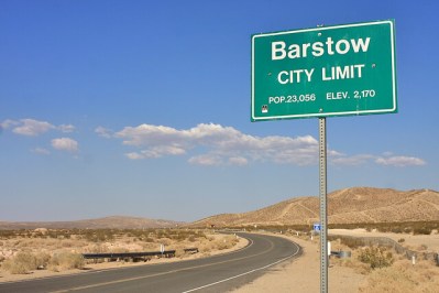 This is Barstow, it's in the middle of nowhere, but it's on the way to Vegas.