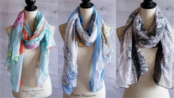 map scarves
