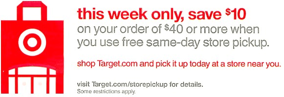Target In-Store Pickup Deal – $10 off a $40 Purchase