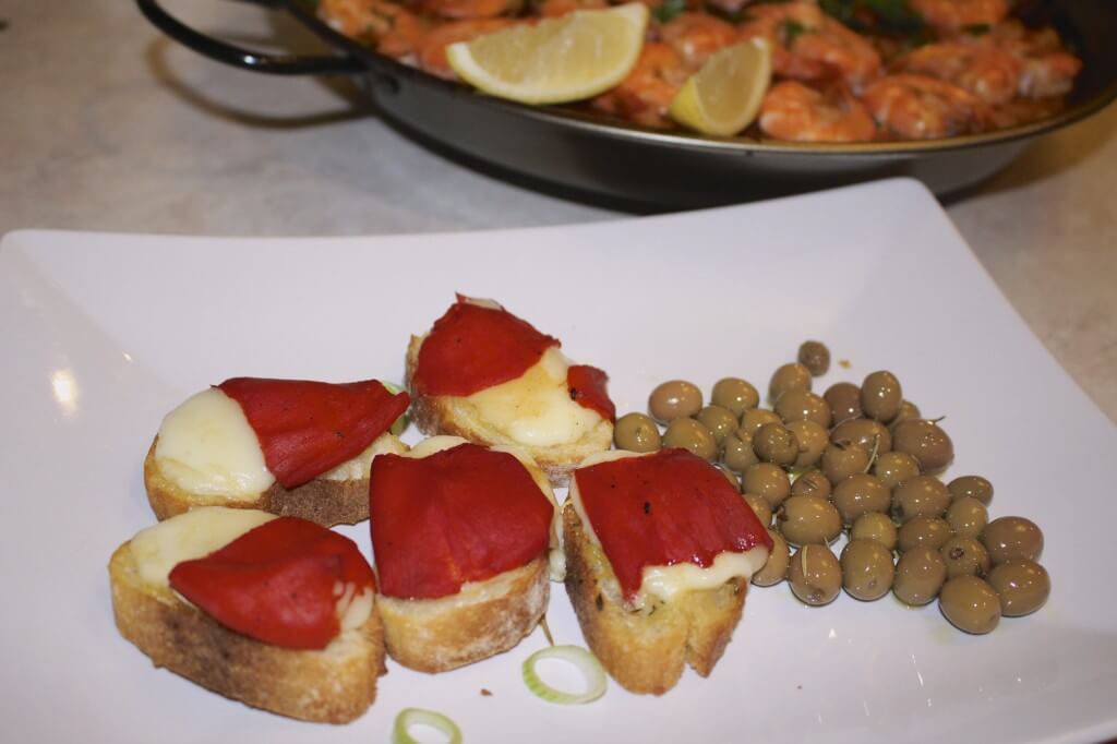 Easy Spanish Tapas Recipes Marinated Arbequina Olives And Stuffed Piquillo Pepper Toasts