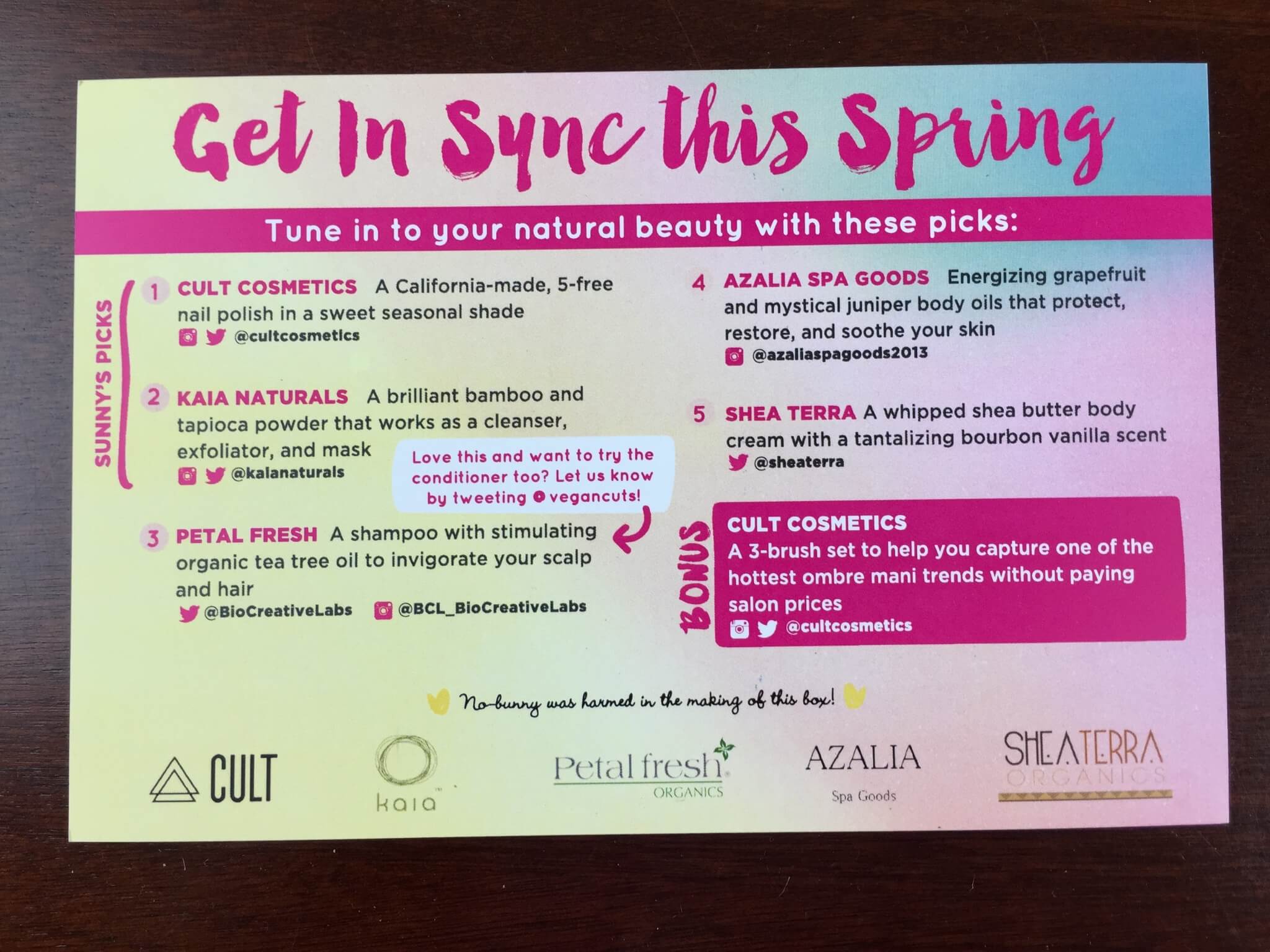 March 2015 Vegan Cuts Beauty Box Review - hello subscription