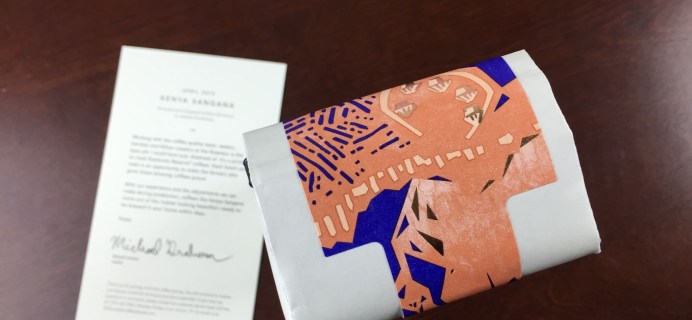 April 2015 Starbucks Reserve Coffee Subscription Box Review