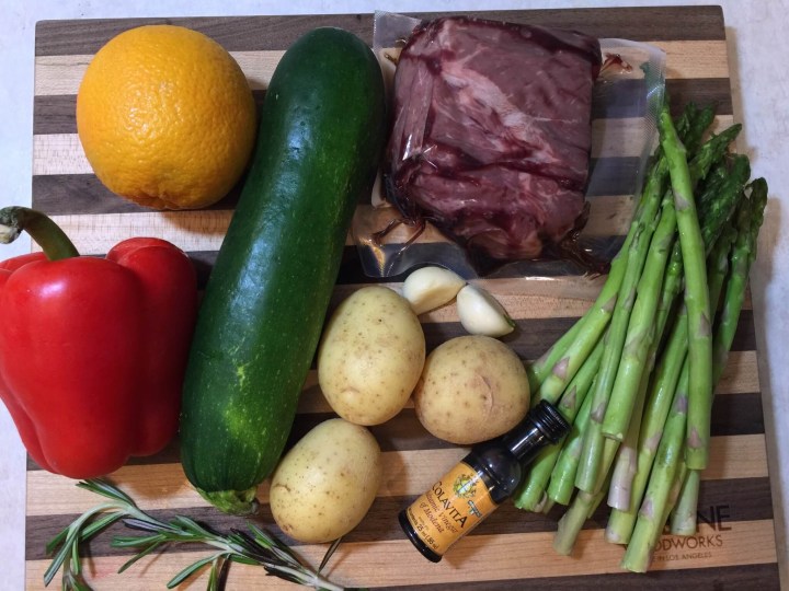 Quick-Marinated Steak with Balsamic-Glazed Summer Vegetables ingredients