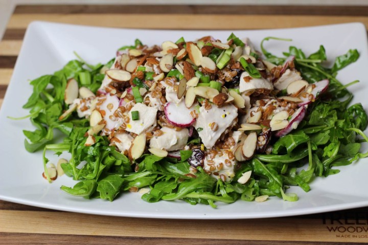 Tarragon Chicken & Wheat Berry Salad with Radishes, Dried Cherries & Almonds