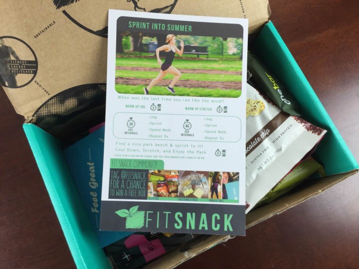 fitsnack box june 2015 review exercise