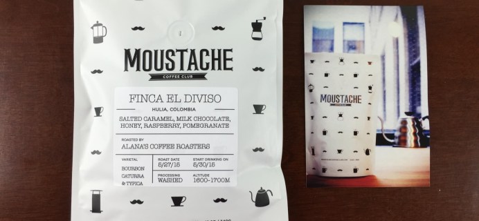 Moustache Coffee Club June 2015 Subscription Review + Free Trial