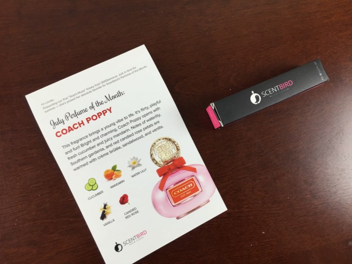 scentbird june 2015 review card and box