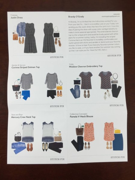 stitch fix july 2015 review style cards
