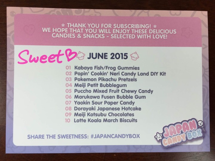 Japan candy box june 2015 information