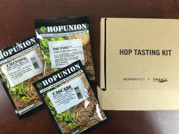 bespoke post copper july 2015 hop tasting kit