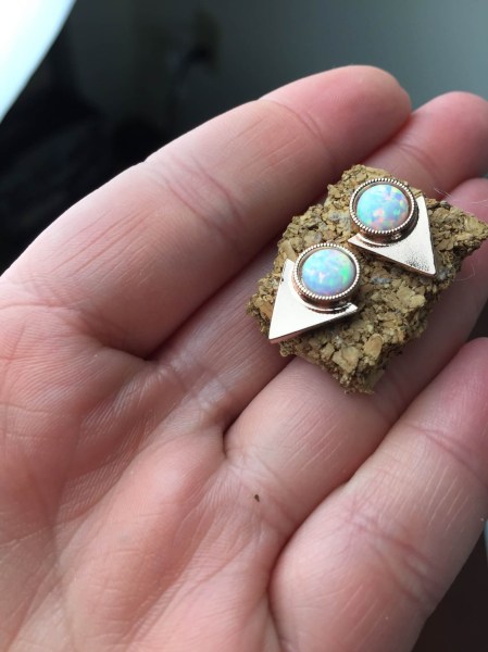 daily look elite july 2015 rose gold opal earrings
