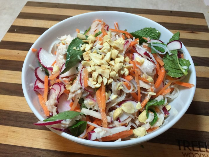 Chicken Vermicelli Bowl with Nuoc Cham and Herbs