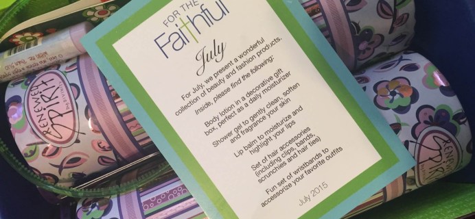 For the Faithful July 2015 Review &  Coupon