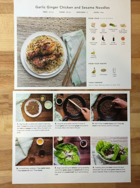handpick subscription box august 2015 recipe cards
