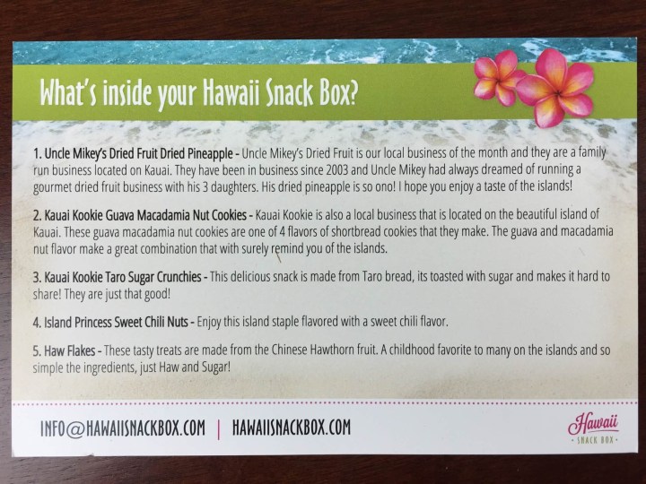 hawaii snack box august 2015 information
