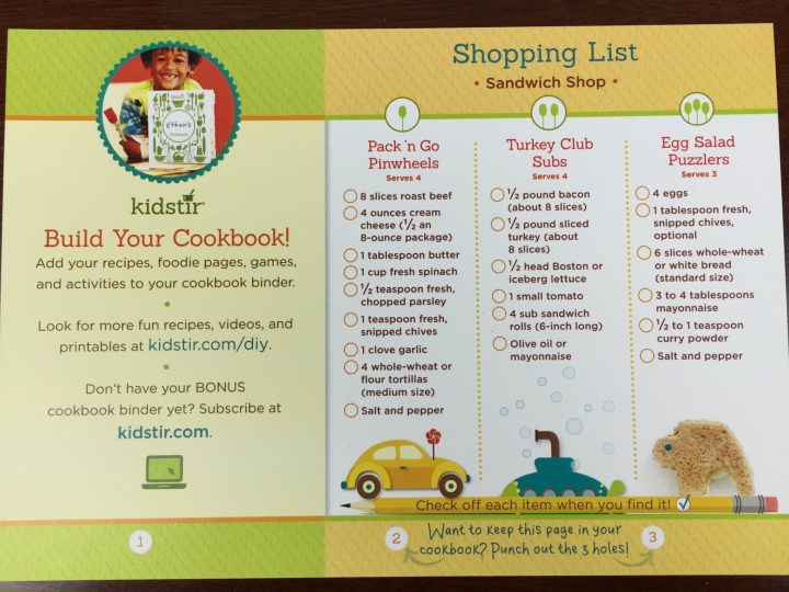 kidstir august 2015 shopping list