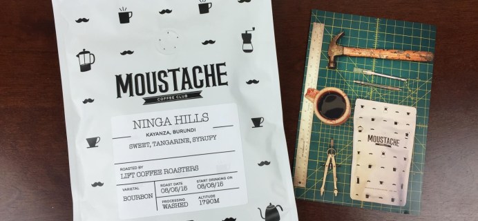 August 2015 Moustache Coffee Club Subscription Review + Free Trial Bag