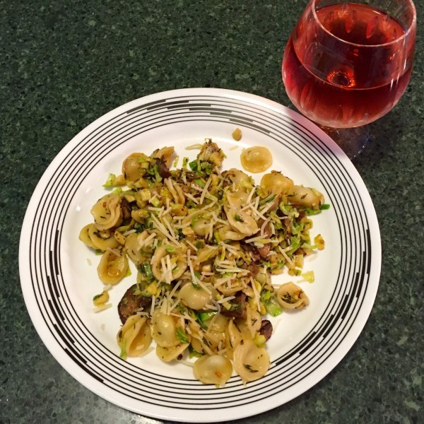 Creamy Orecchiette with Brussels Sprouts and Wild Mushrooms