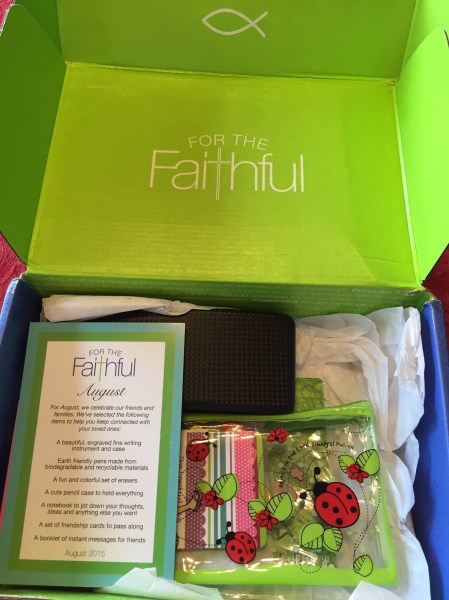 for the faithful august 2015 unboxing