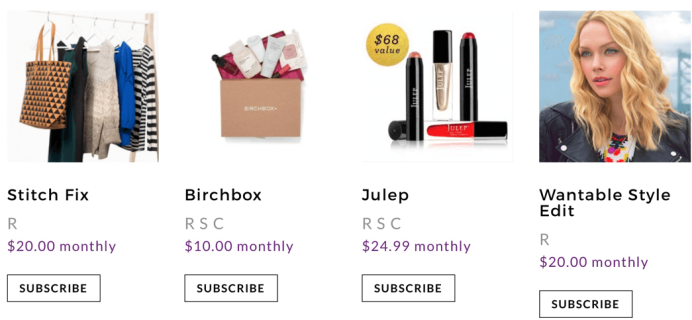 New Subscription Boxes + Beta Directory Update