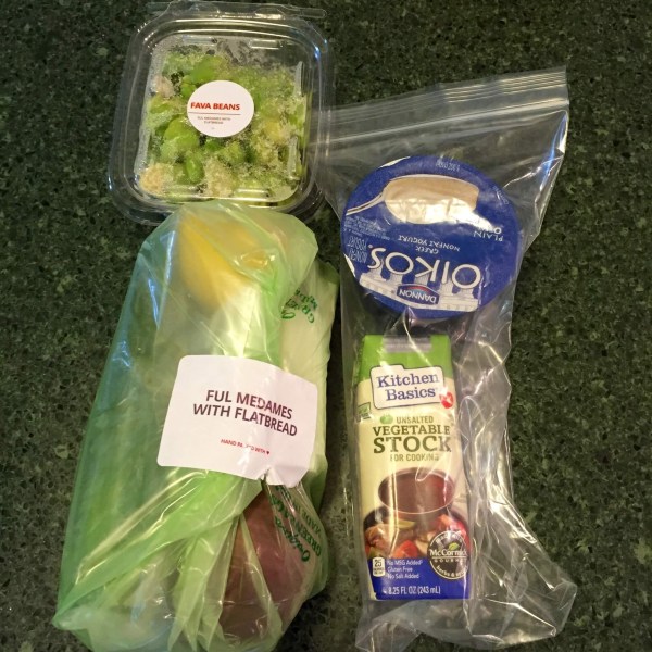 plated food in bags