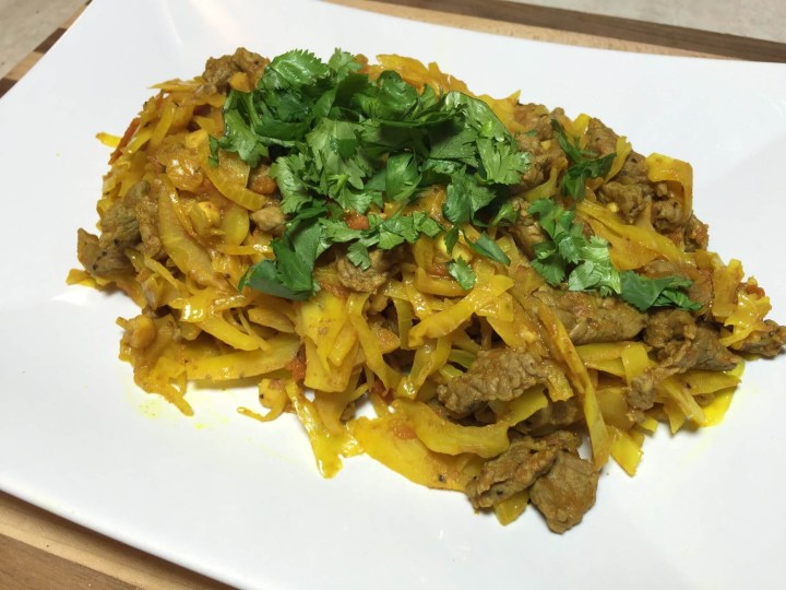 Northern Thai-Style Galaam Oop with Beef, Simmered Cabbage, and Turmeric