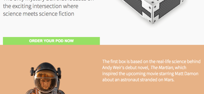 New Sci-Fi Subscription Box: Supply Pod + Limited Edition The Martian Box!