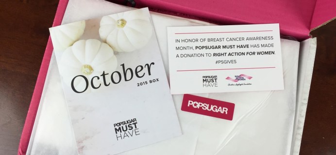 Popsugar Must Have Box October 2015 Review & Coupon & Giveaway