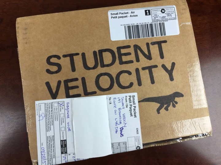 student velocity october 2015 box