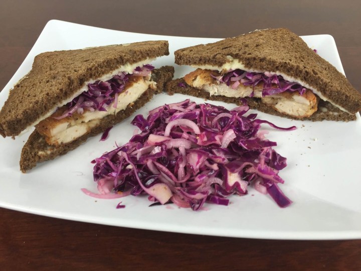 Chicken Schnitzel Sandwiches with Gruyere and Tangy Red Cabbage Slaw hello fresh review