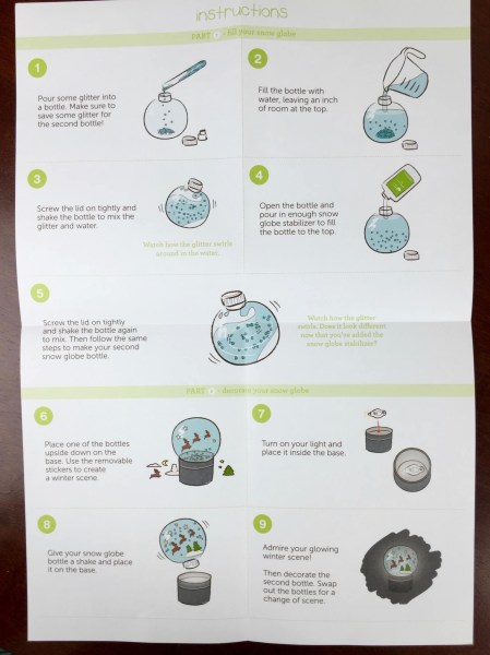 Kiwi Crate Glowing Snowglobes Holiday Craft instructions