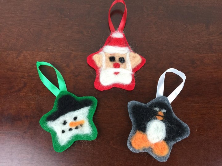 doodle crate felted ornaments finished