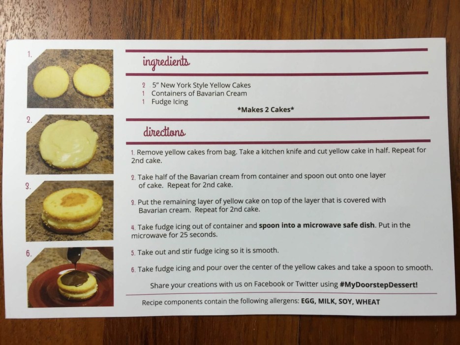 Doorstep Desserts Subscription Box Review Eclair Cake Hello
