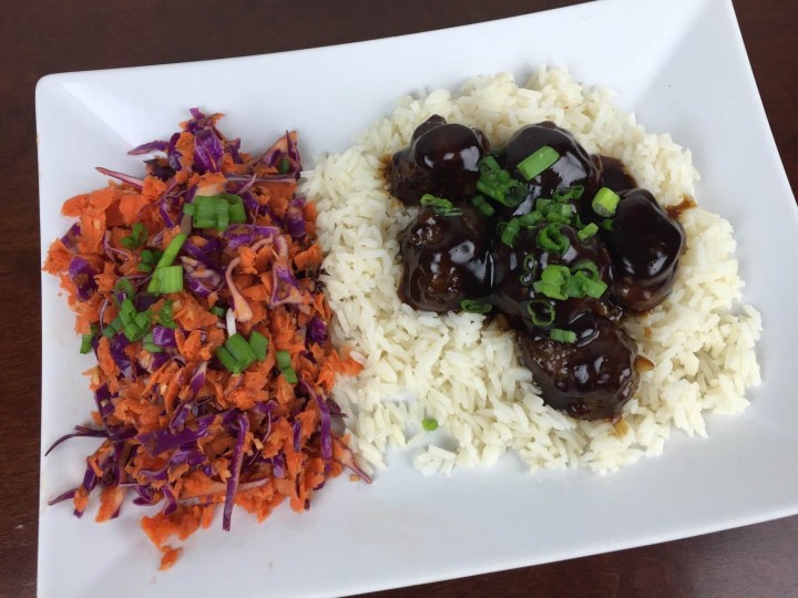 hello fresh Teriyaki- Glazed Meatballs with Crunchy Cabbage Slaw and Basmati Rice review