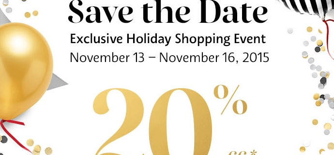 Sephora November 2015 VIB Sale + 20% Off Coupon Code
