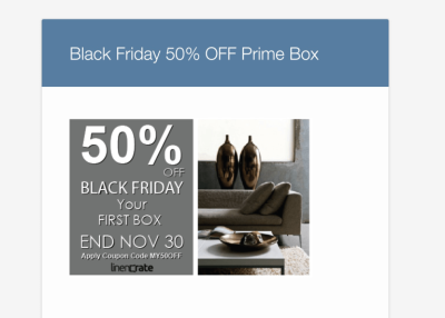 Linen Crate 50% Off First Box Black Friday Coupon Code!