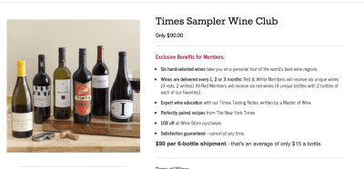 New York Times Wine Club Cyber Monday Deal: 6 Wines $60 Shipped