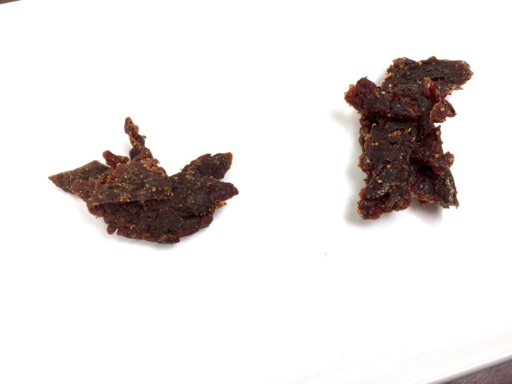 Dried & True Beef Jerky December 2015 jerky pieces